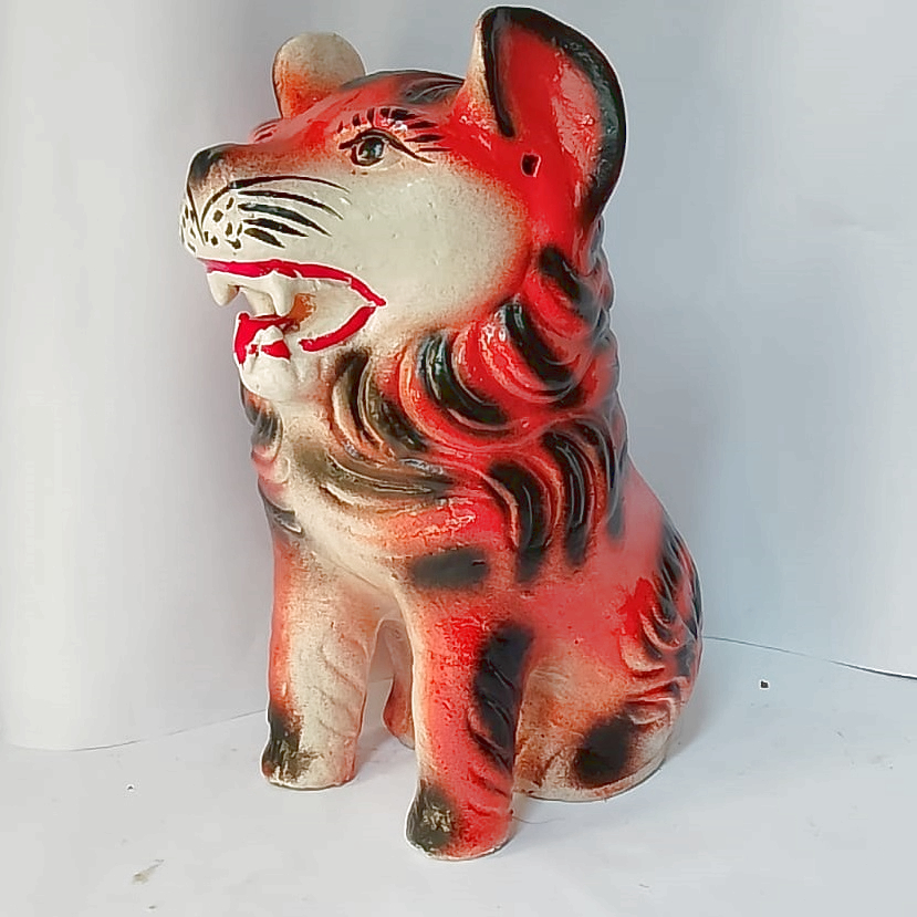 Celengan tanah liat bentuk macan singa ukuran jumbo raksasa besar garansi pecah ganti baru atau uang