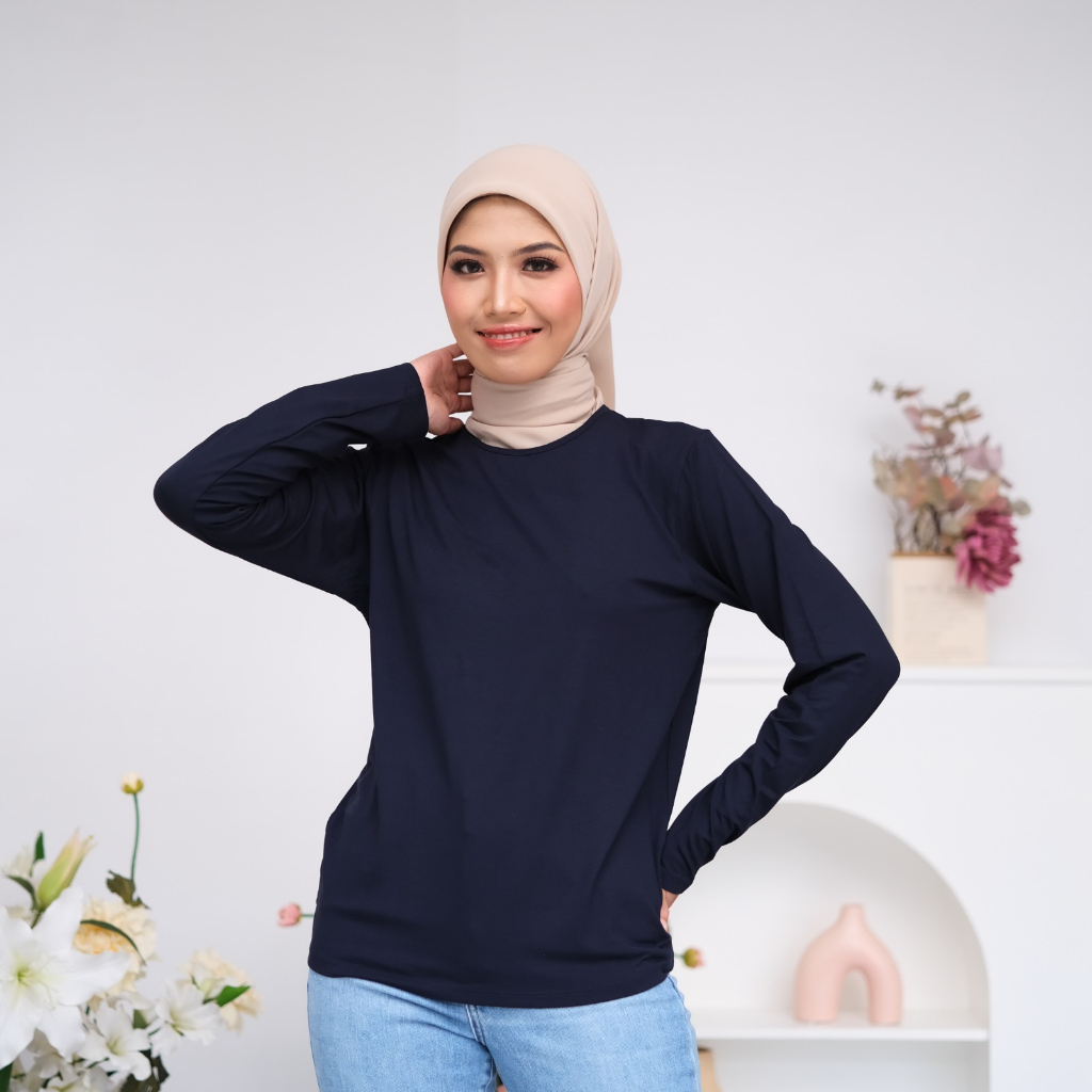 Zoya Inner Lengan Panjang Manset Baju Wanita Effemy Roundneck - Rayon Spandex