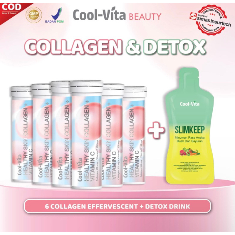 

Cool-Vita Paket Cerah Bersinar 6 Botol Collagen Effer + 1 Pouch Slimkeep Fiber Detox