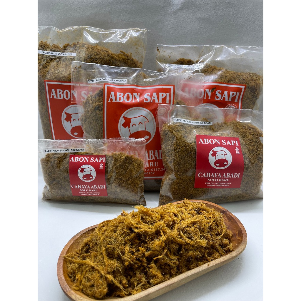 

ECER (100gr, 250gr, 500gr, 750gr, 1kg) Abon Sapi "ASLI" Cahaya Abadi