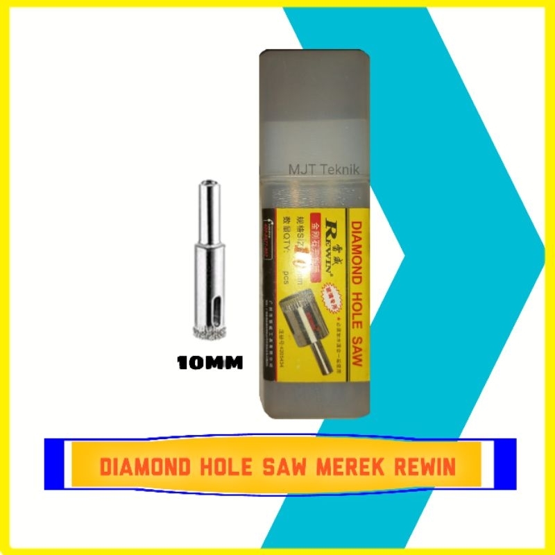 Mata Bor Kaca Keramik Granit Marmer Diamond Hole Saw Merek Rewin 10mm Asli Original