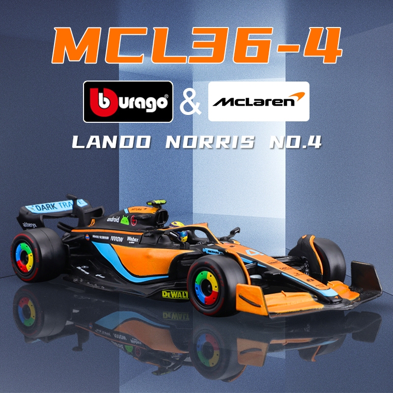 Bburago 1: 43 2022 F1 McLaren MCL36 #4 lando Norris Model Mobil Redbull Ferrari Mercedes Alloy Dieca
