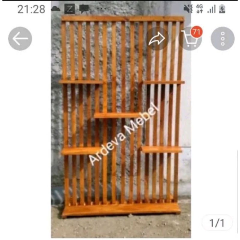 partisi costom penyekat ruangan untuk penyimpanan bunga