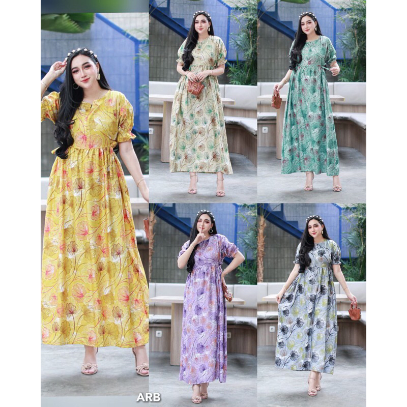 dress wanita dewasa inara motif bunga daster kekinian terbaru viral terlaris premium busui anak muda