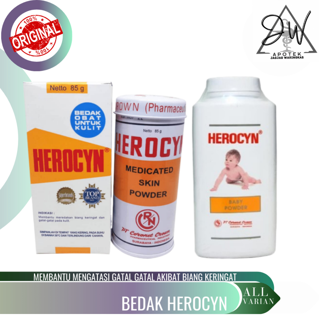 Herocyn Bedak Obat Untuk Kulit / Bedak Gatal / (Bedak alergi) Untuk Dewasa &amp; Anak