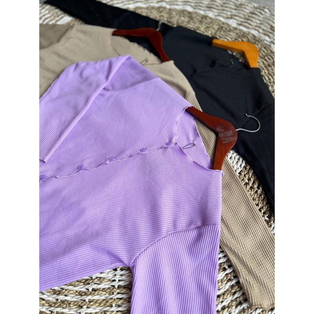 Cardigan Croptop Wanita / Cardigan Waffle Wanita / Cardigan Cewe Korea / Cardigan Rajut Wanita / Cro