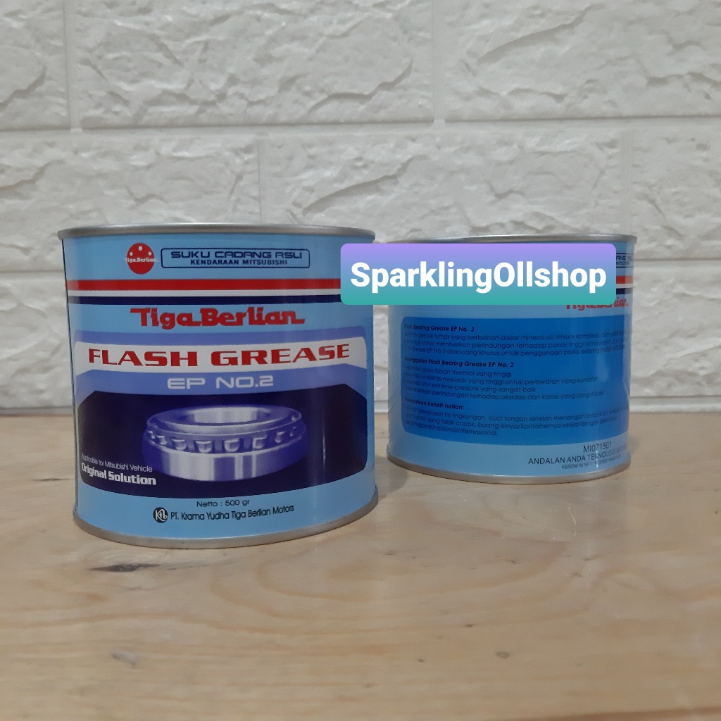 Flash Grease EP No.2 Gemuk Lithium Bearing Laher Tiga Berlian ASLI - 500gram
