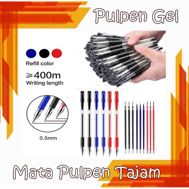 pulpen gel pulpen tinta pen bolpoint alat tulis kotak pensil peralatan kantor