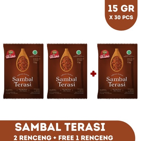 

Lagi murah PAKET SAMBAL TERASI SACHET 15 GR BUY 2 GET 1