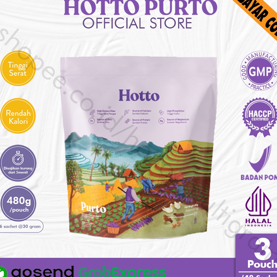 

Barang keren Hotto Purto Multigrain with Purple Potato Pouch Bundling