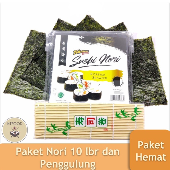 

Super Hits Paket Nori Tokinori 10 Lembar + Penggulung Sushi Rumput Laut Kering Halal