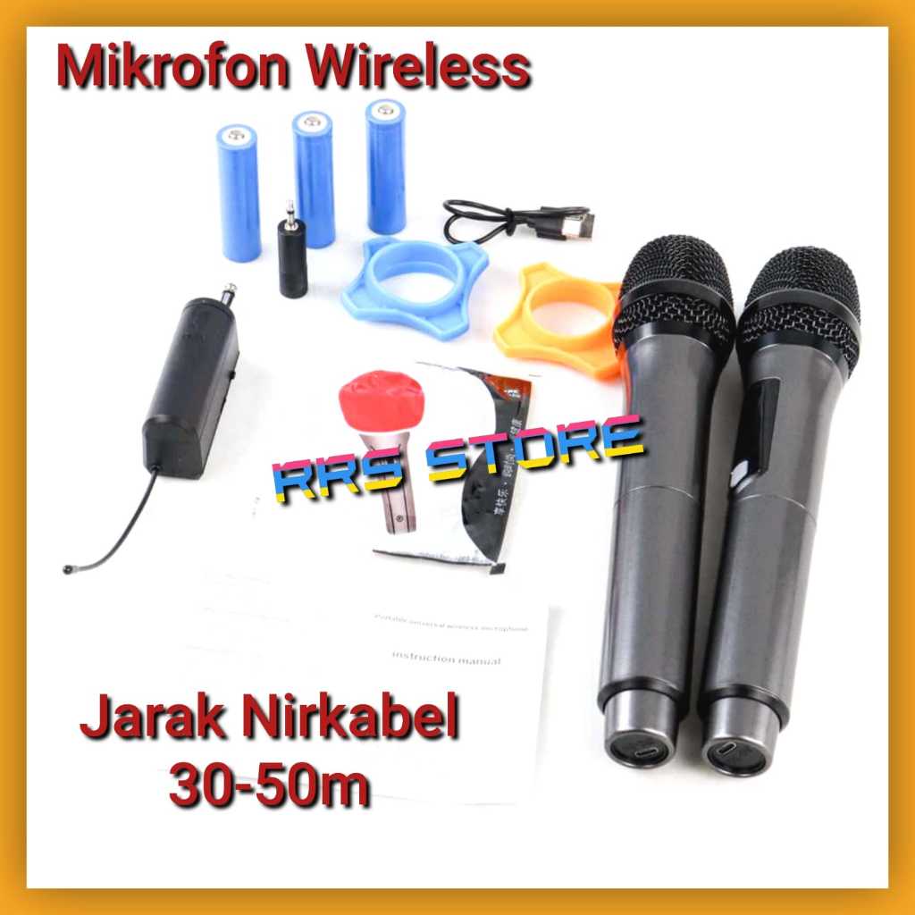 mic mik wirles tanpa kabel sudah termauk batrai G-MARK Mikrofon Karaoke Wireless Portable KTV - X220