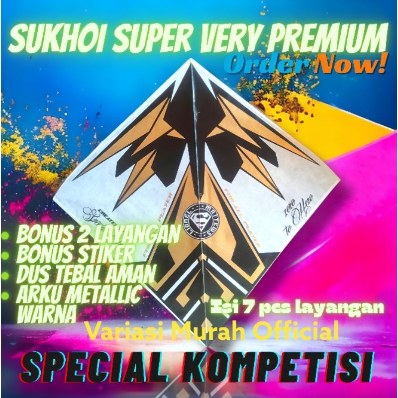 5 Pcs Layangan Sukhoi Special One Full Petung Turnamen