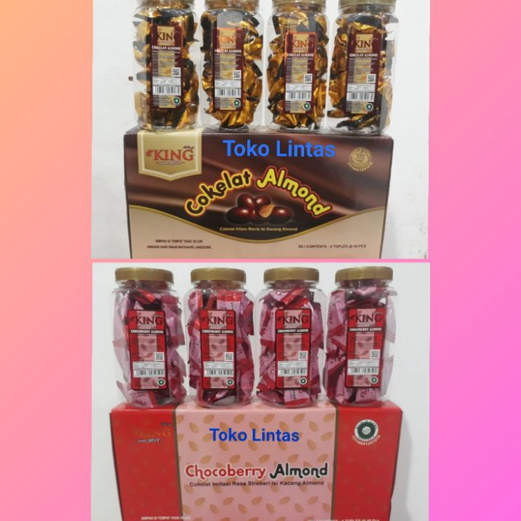 

Termurah Cokelat Kacang Almond Bonibol D'King Per Dus isi 4 Toples