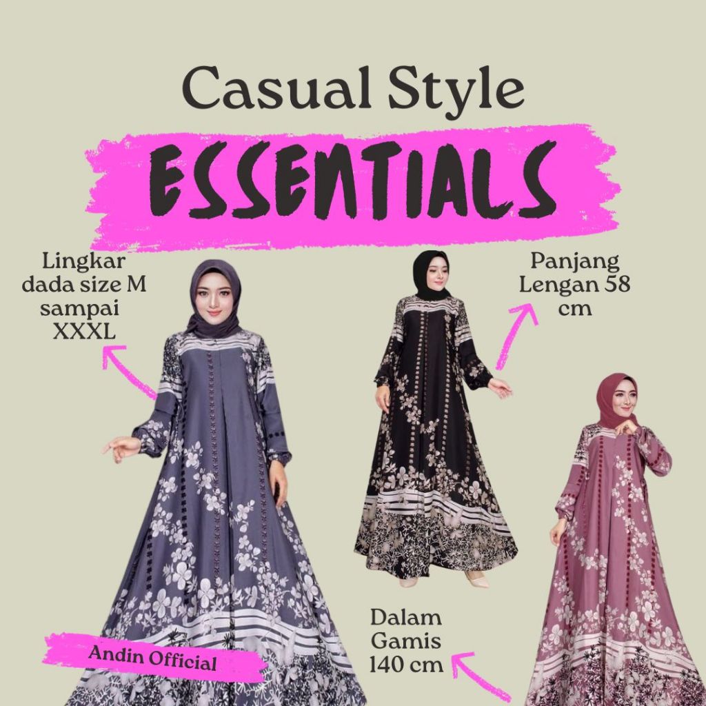 Gamis Maxmara Lux Premium Terbaru - Gamis Motif Bunga Fashion Muslim Mewah Elegan Murah - Bisa Cod d