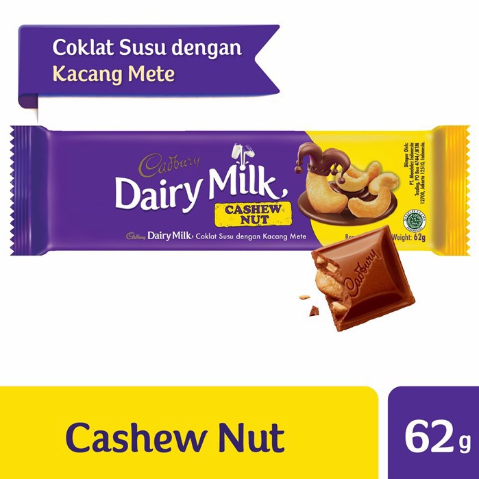 

Rekomendasi Cadbury Coklat Cashew Nut Regular 62g, coklat dan susu yang lembut