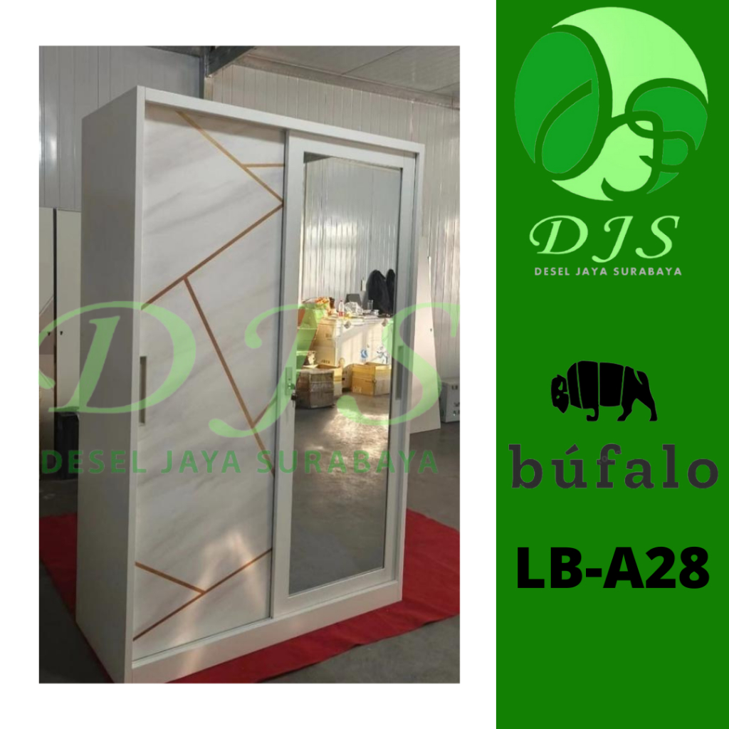 Lemari Baju Sliding Besi LB-A28 - Lemari Baju Sliding - Almari Baju sliding - Lebar 120 cm (Besar) -