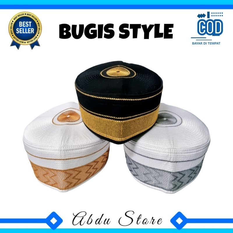 Peci BUGIS STYLE SPON Murah , Kopiah Bugis Bordir Style , Kopiah Haji Bugis , Peci Haji Bugis Bordir
