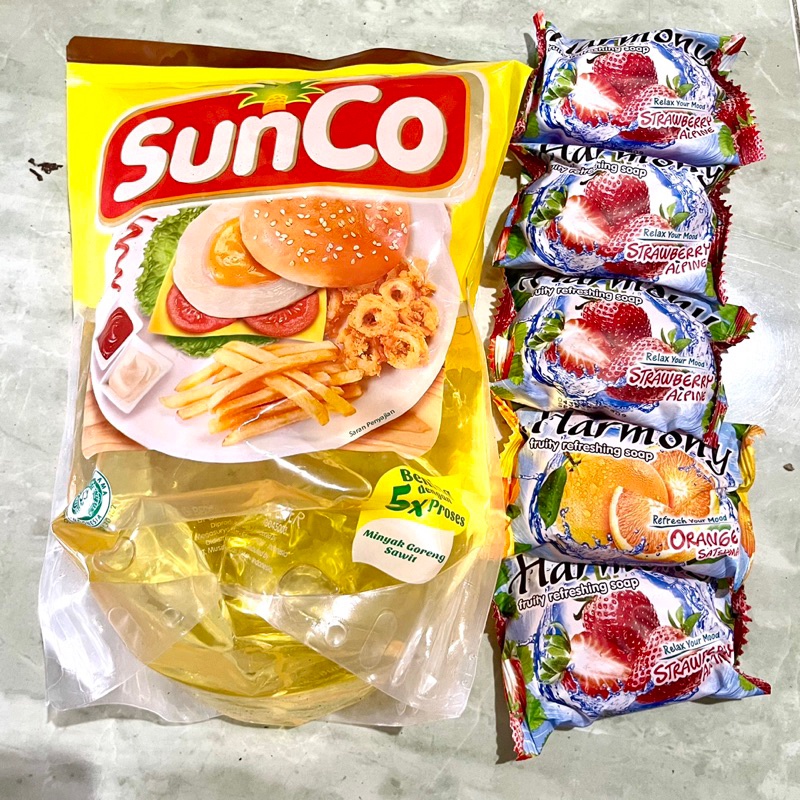 

✨Terbaru✨ MINYAK GORENG SUNCO 2L +sabun hrmony 5pcs/3pcs Shinzuii/Chasback 10rb JATIM gas !!