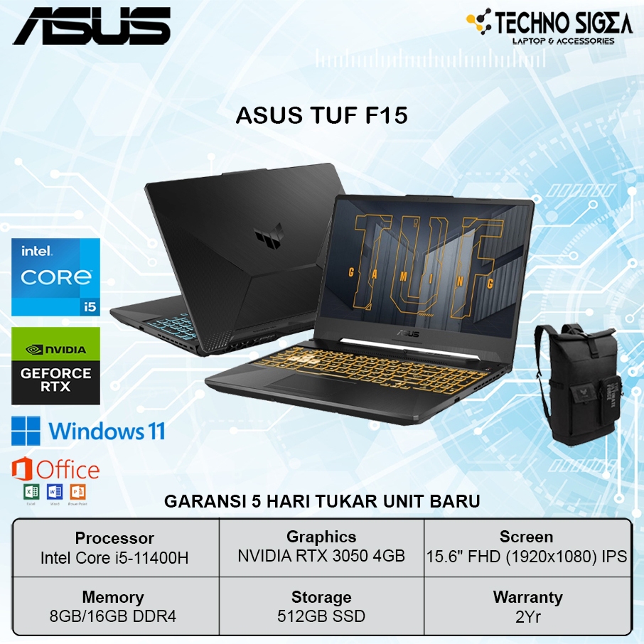 ASUS TUF F15 FX506HC i5 11400H RTX3050 4GB 16GB 512GB 15.6 FHD 144Hz
