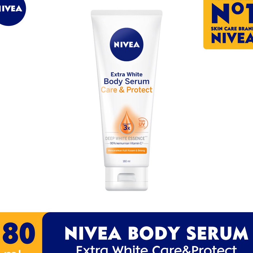 BKQJ9443 XG34448 ORIGINAL Nivea Body Serum Extra White Care & Protect 180ml ~ Nivea Body Serum - Bod