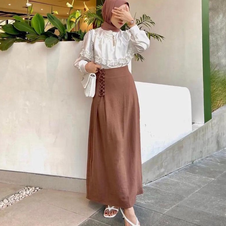 RX FASHION - ROK AESTHETIC SIMPUL  / Alenaa skirt / Rok Serut Korean Style - NN