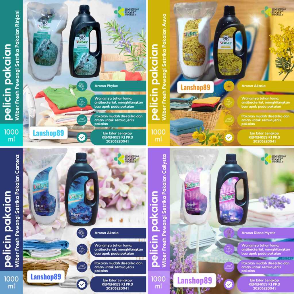 Pewangi Gosok Baju, Parfum Laundry, Pewangi Laundry Pelicin Setrika Pakaian Kemasan 1 Liter