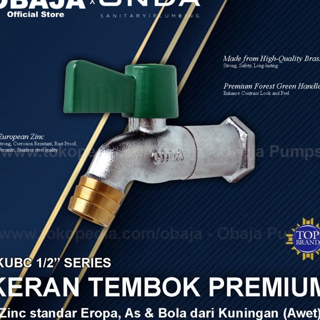 Promo Terbaru Onda Kran Air Tembok Premium KUBC 1/2" / Kran Tembok KUBC 1/2" Onda ✓