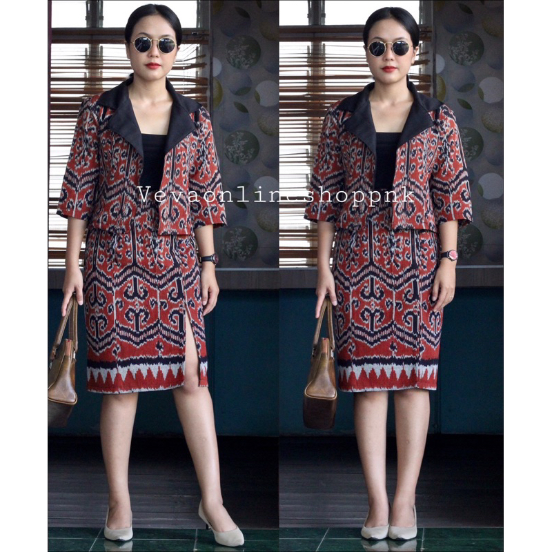 ONE SET ETNIK TENUN BLAZER & ROK