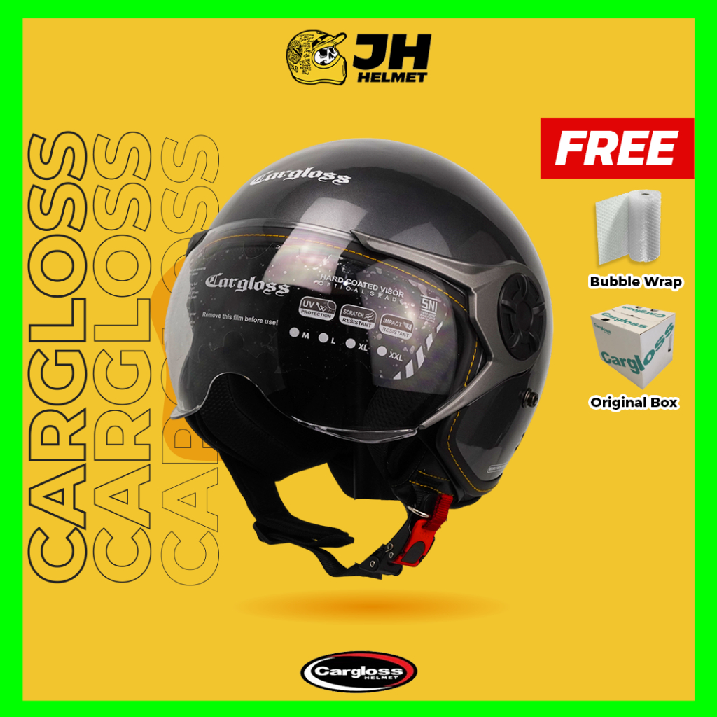 Helm Cargloss Retro Original YRM Ghotic Solid Anchore Grey Glossy | Helm Half Face | Jual Helm