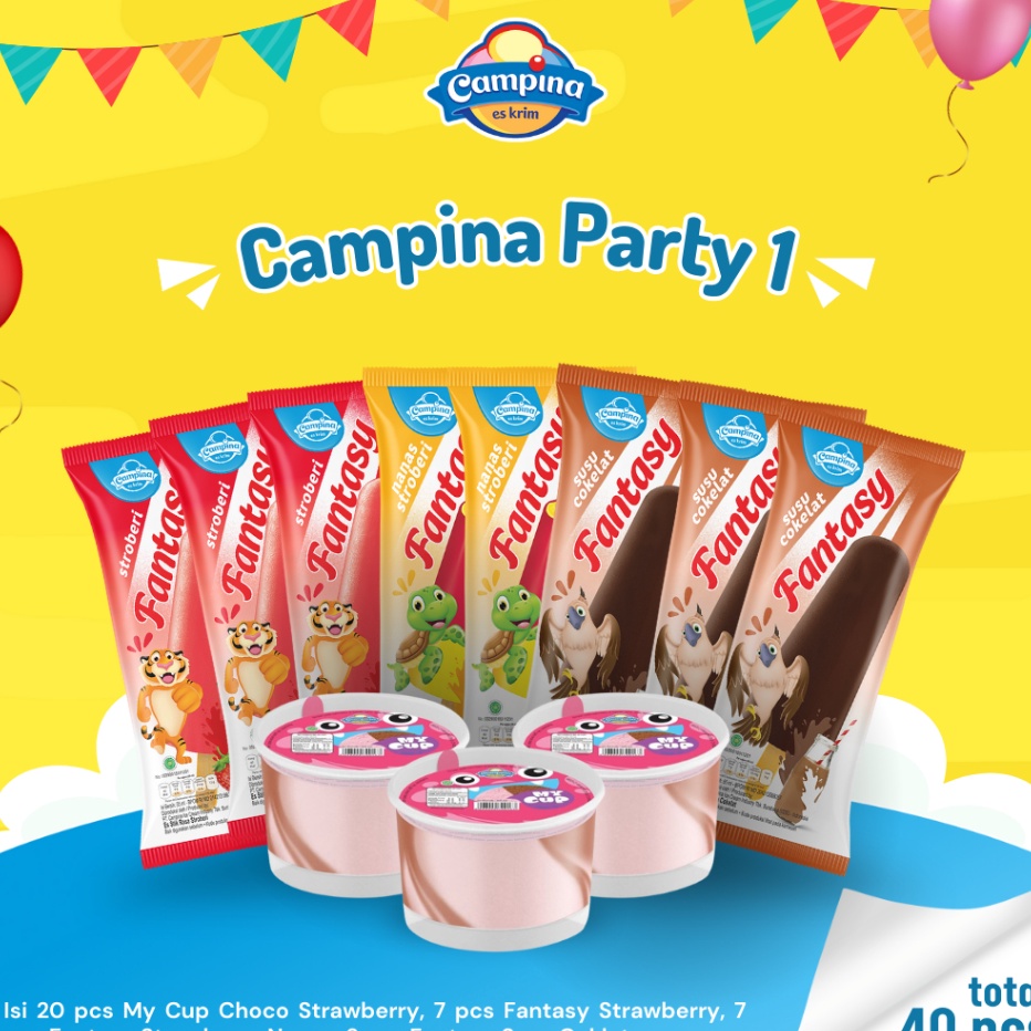 

ZVRB4581 Terlaris Paket Ice Cream Campina Party 1 - Es Krim