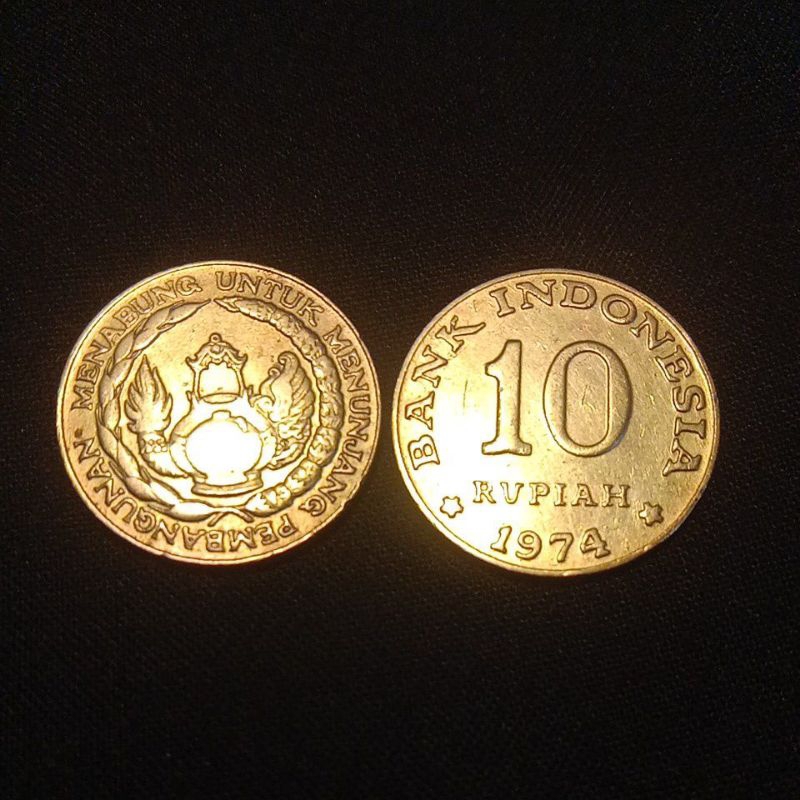 10 rupiah tahun 1974 tabanas kuning