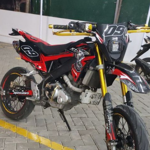 DECAL STIKER MOTOR KLX | DTRACKER | CRF VARIASI MERAH HITAM FREE REQUEST CUSTOM