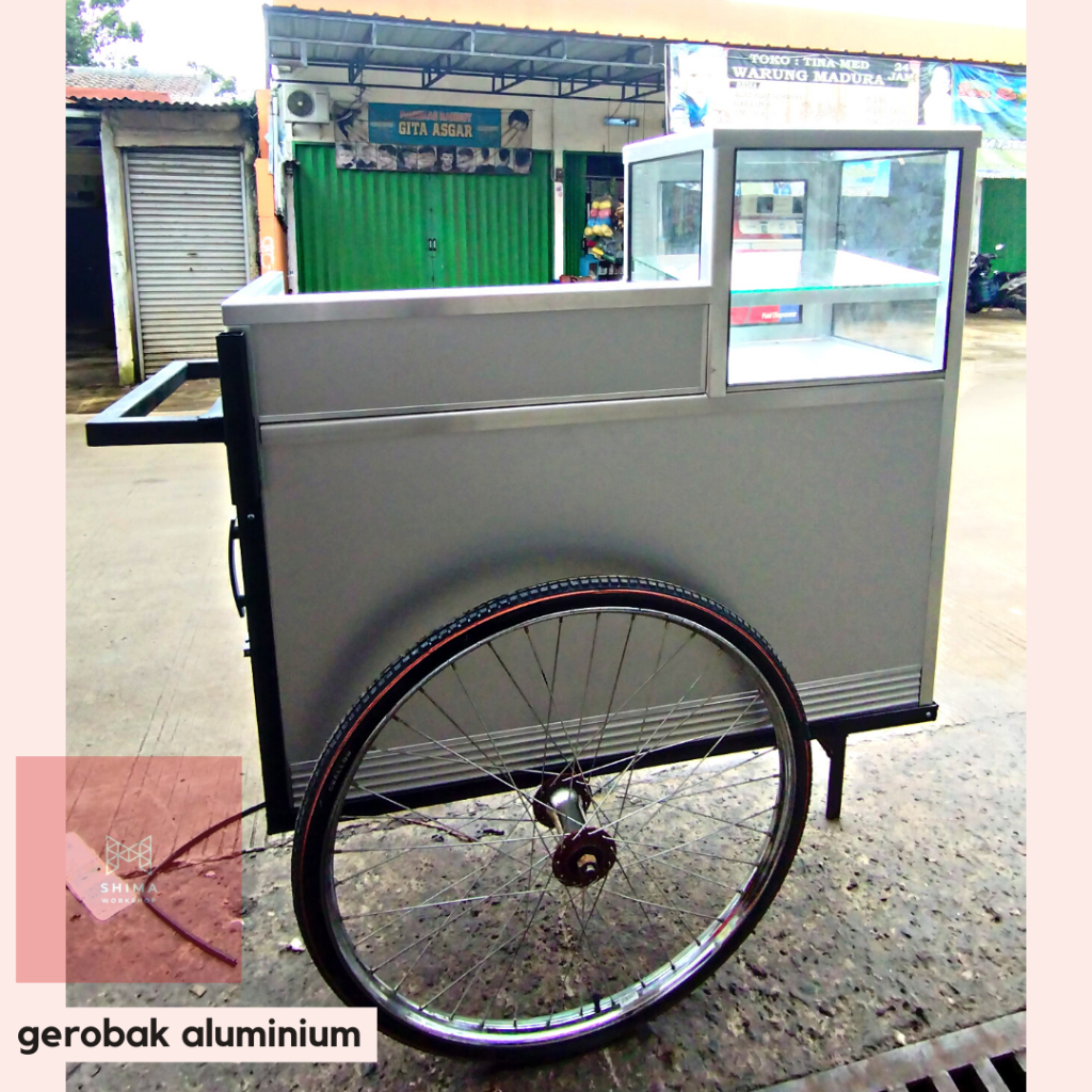 gerobak cilok aluminium/gerobak jualan