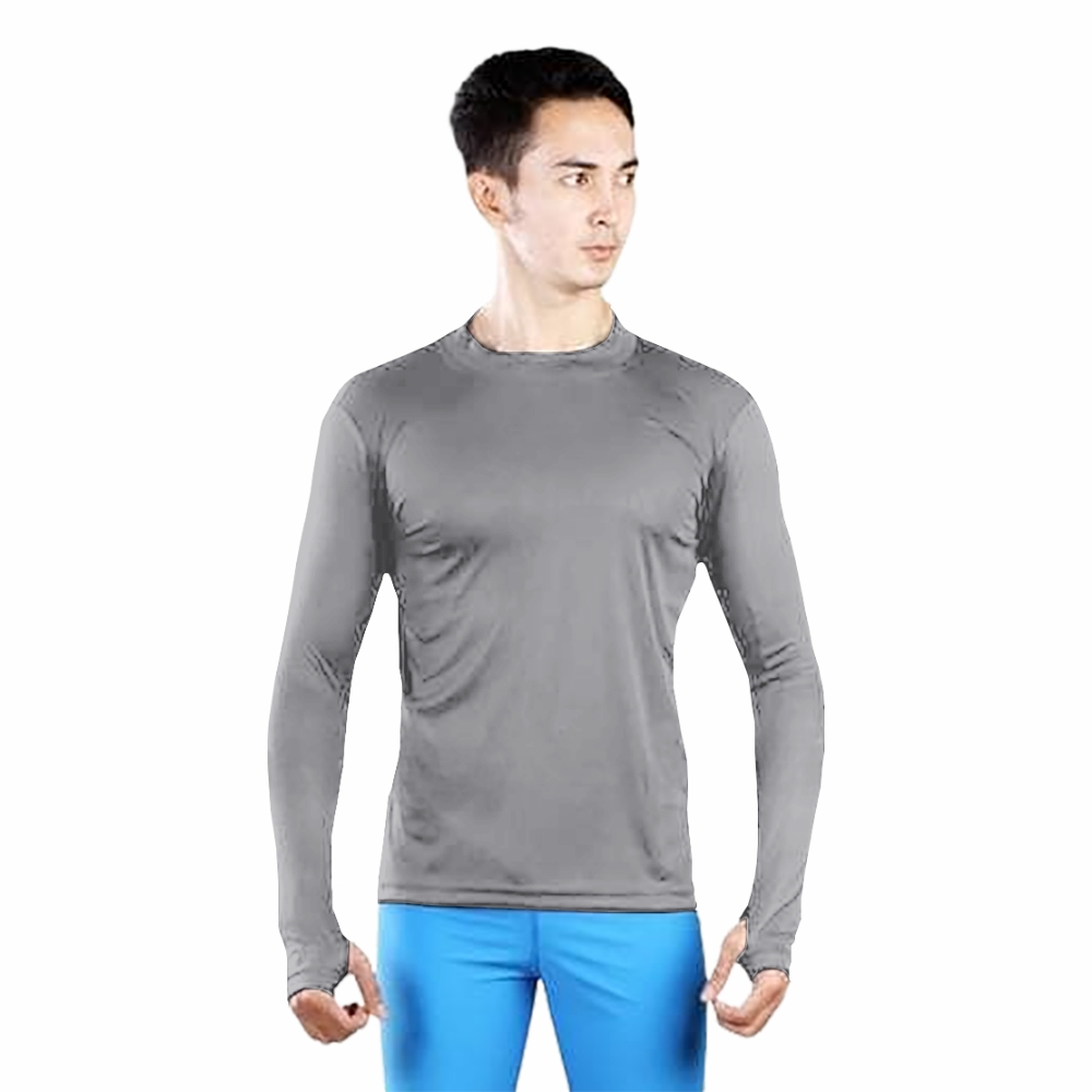 Manset Lengan Panjang Pria Wanita Daleman Baju Kaos Baselayer Olahraga Manset Sport Warna Abu