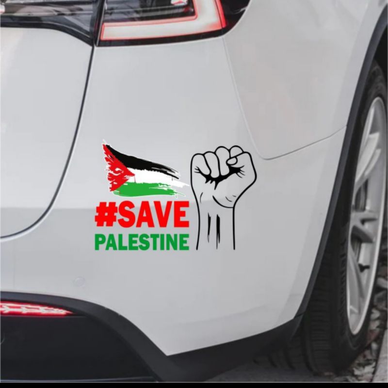 

STICKER SAVE PALESTINE CLENCHED FIST BUMPER MOBIL STIKER CUTTING FREE PALESTINA AKSESORIS MOBIL VARIASI KENDARAAN