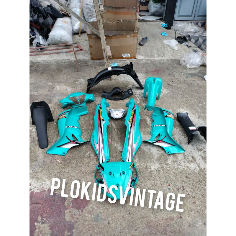 FULL BODY HALUS BODY KASAR SET STRIPING + LAMPU SUZUKI SMASH NEW 2006 HIJAU TOSCA