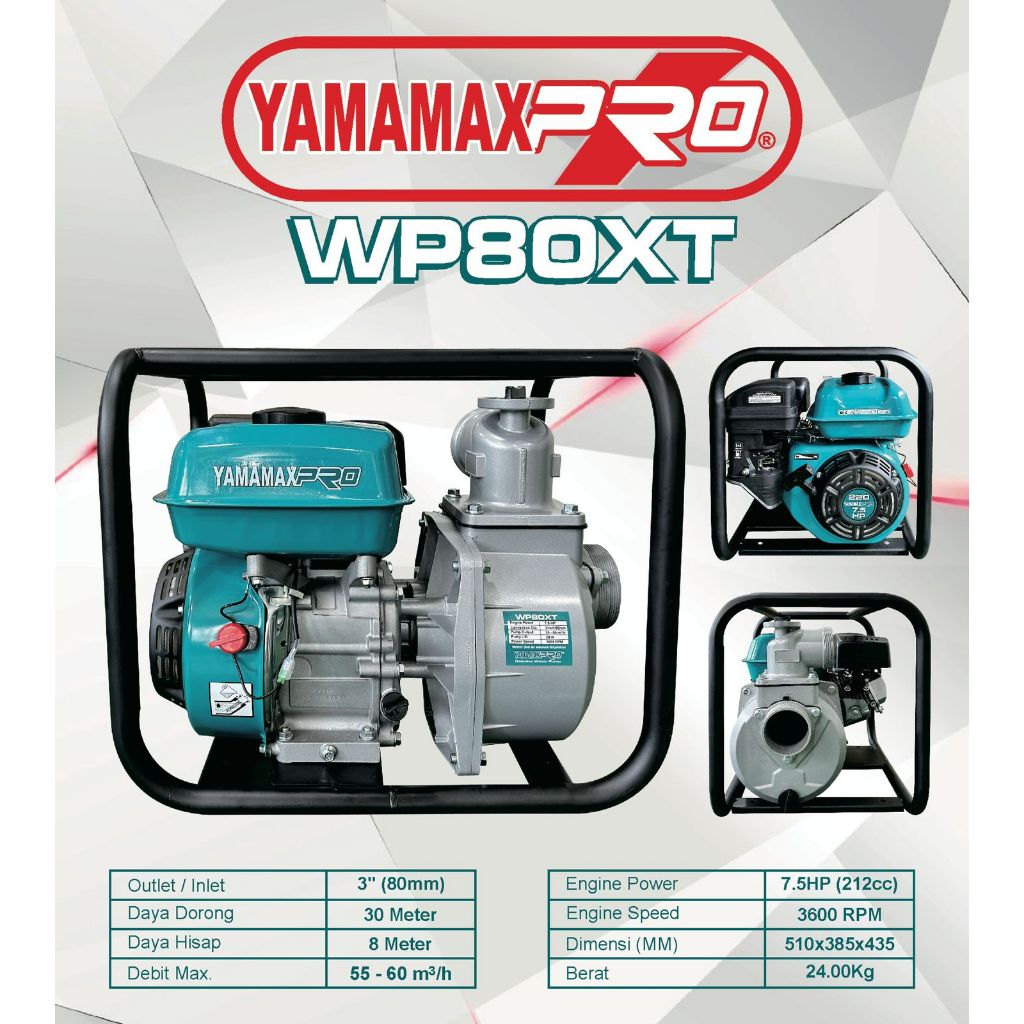 YAMAMAX PRO WP 80XT Pompa Air Sawah Alkon /Pompa Irigasi/Pompa Air Bensin