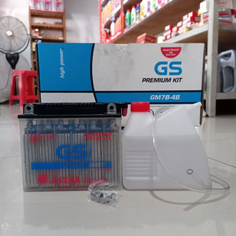 Accu Basah GS ASTRA GM7B-4B 12/7Ah Accu Motor Tiger Scorpio
