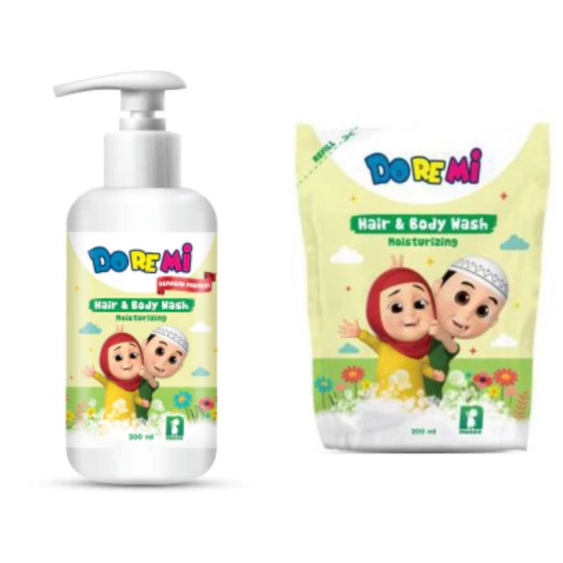 Doremi Nussa Hair & Body Wash Moisturizing Botol / Refill 200ml / Sabun Mandi Bayi