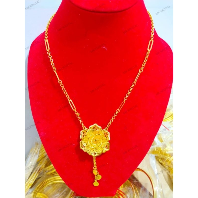 kalung bunga kendari lapis kristal