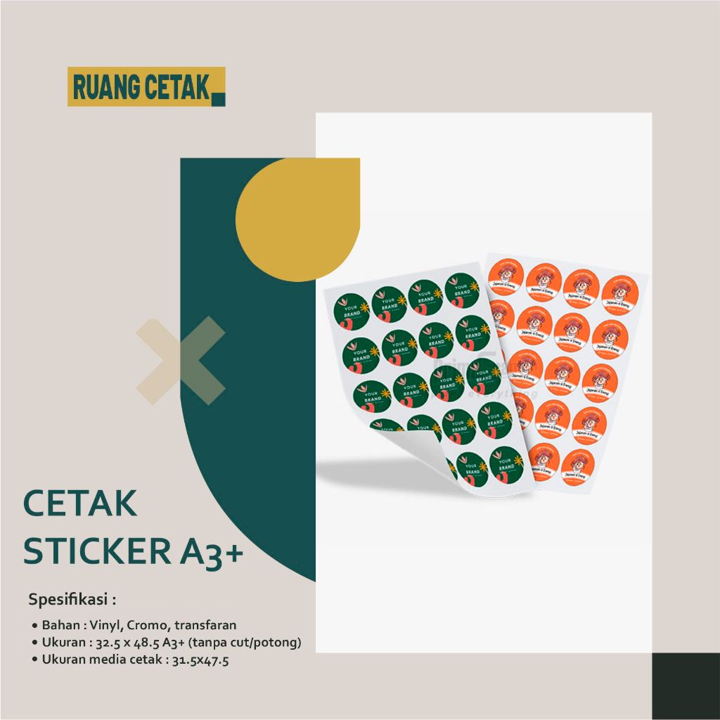 

Cetak Stiker Label Makanan Custom A3 + Anti Air | Print Sticker Logo Jualan OlShop Waterproof