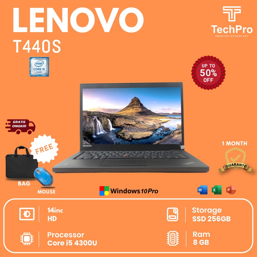 PROMO LAPTOP LENOVO THINKPAD T440s CORE I5-4TH RAM 8GB SSD 128GB