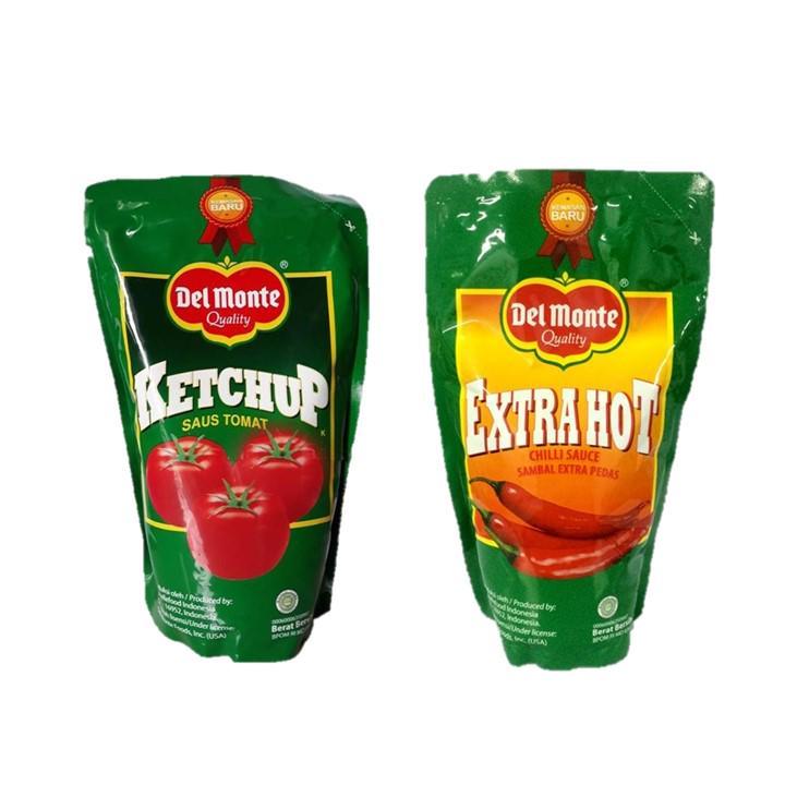 DELMONTE Saus Tomat/Extra hot Sachet 24x9g, 200g &amp; 1kg