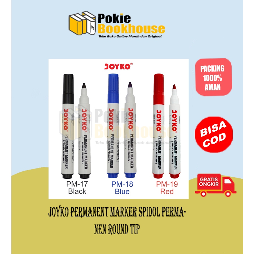 

Best Seller Original Joyko Permanent Marker Spidol Permanen Round Tip - Joyko