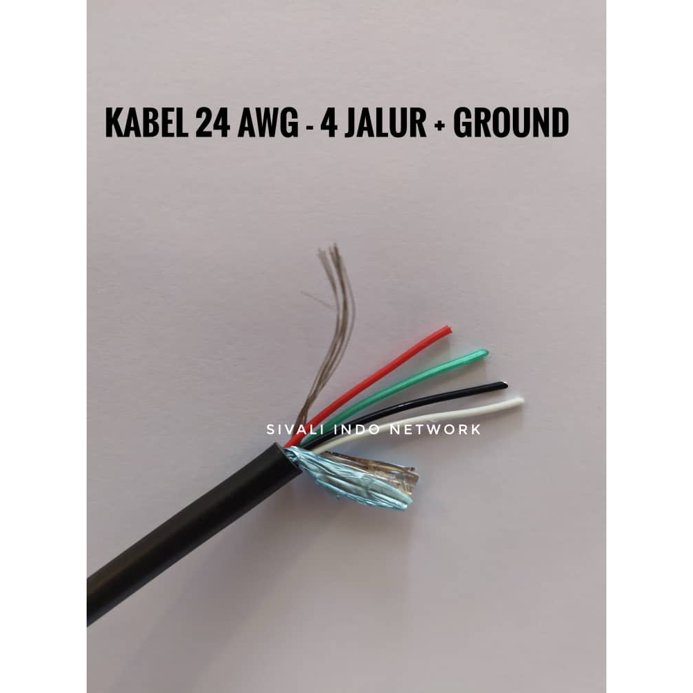 100M Kabel 4 Jalur Kabel Kontrol isi 4 Plus Ground Kabel Serabut 24Awg