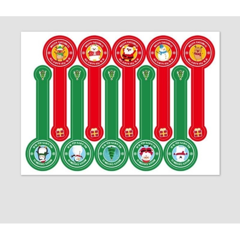 

STICKER NATAL PER LEMBAR - MERAH IJO