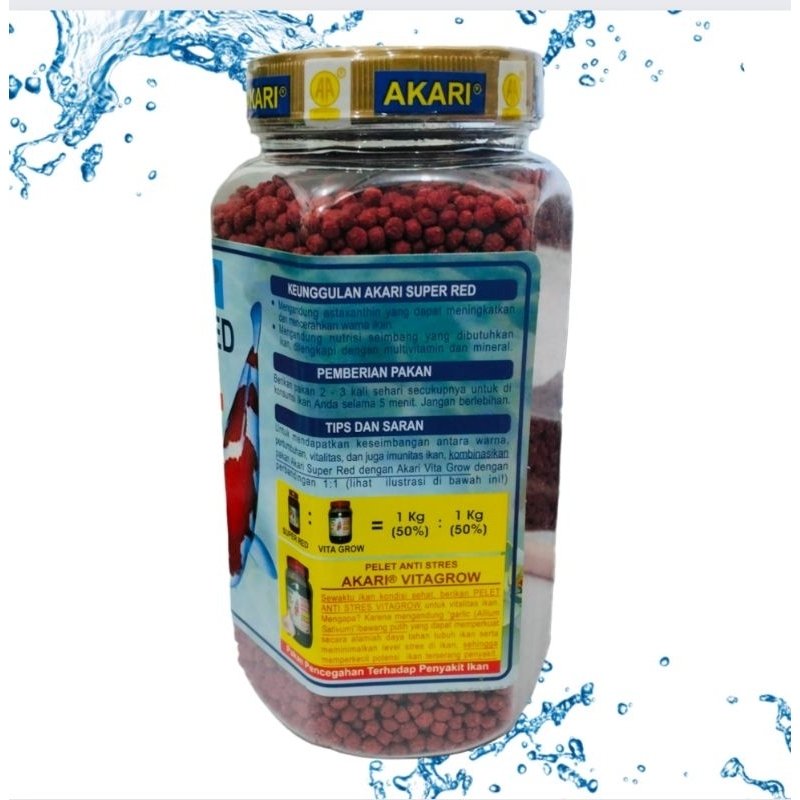 Akari AA SUPER RED 300GR Makanan Ikan Koi Koki