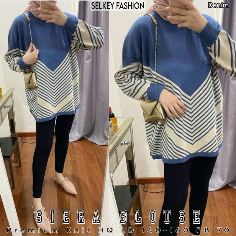 Siera blouse rajut jumbo import LD 140