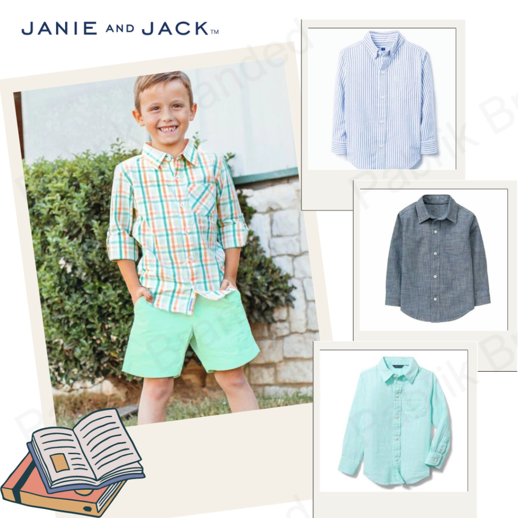 pabrik branded janie jack shirt boys girls unisex 2 3 5 6 12 18 month years bulan tahun atasan kemej